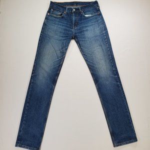 Levis 511 Jeans Mens 32x34 Blue Denim Dark Wash Skinny Stretch Faded Classic